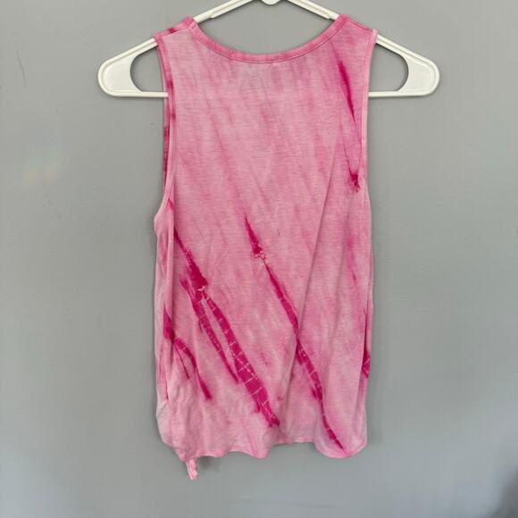 Caution to the Wind Pink Tie Dye Sleeveless Top Size Medium Front Side Knot - Picture 6 of 6